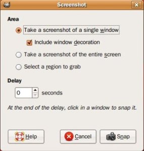 Screenshot dialog box